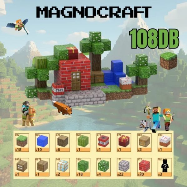 Магнітний конструктор Minecraft Вівтар із деревами на 100 кубиків
