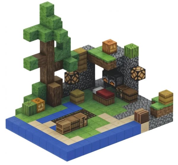 Магнітний конструктор Minecraft Ферма на 212 кубиків