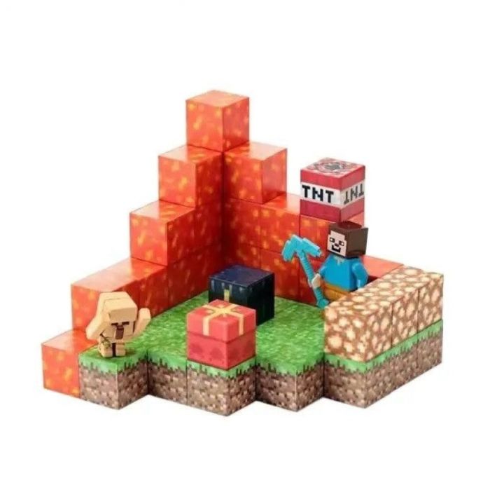Магнітний конструктор Minecraft Лавовий шукач скарбів на 54 кубиків