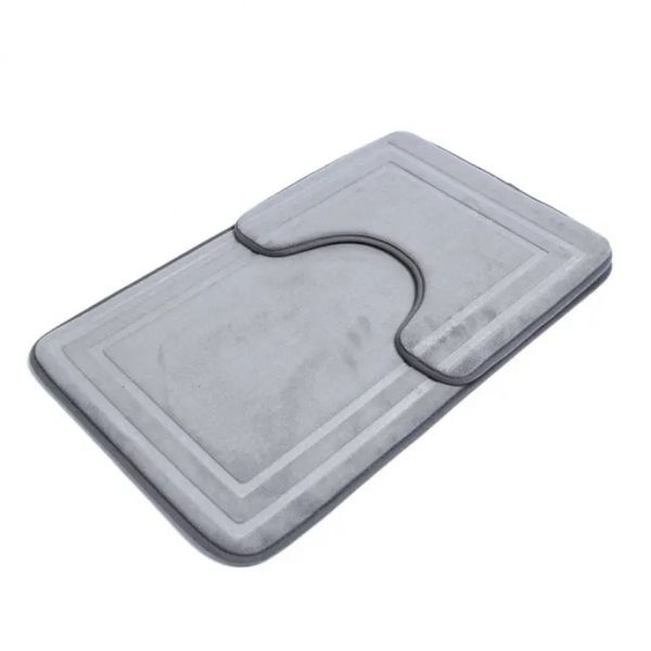 Набор ковриков в ванную комнату 2 шт Gray rectangle 80см