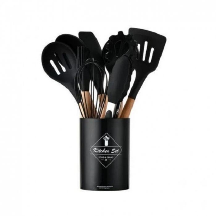 Набір кухонного приладдя 12 предметів Unique Black Edition
