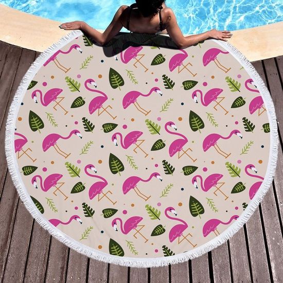 Пляжний Килимок Фламінго і Листя