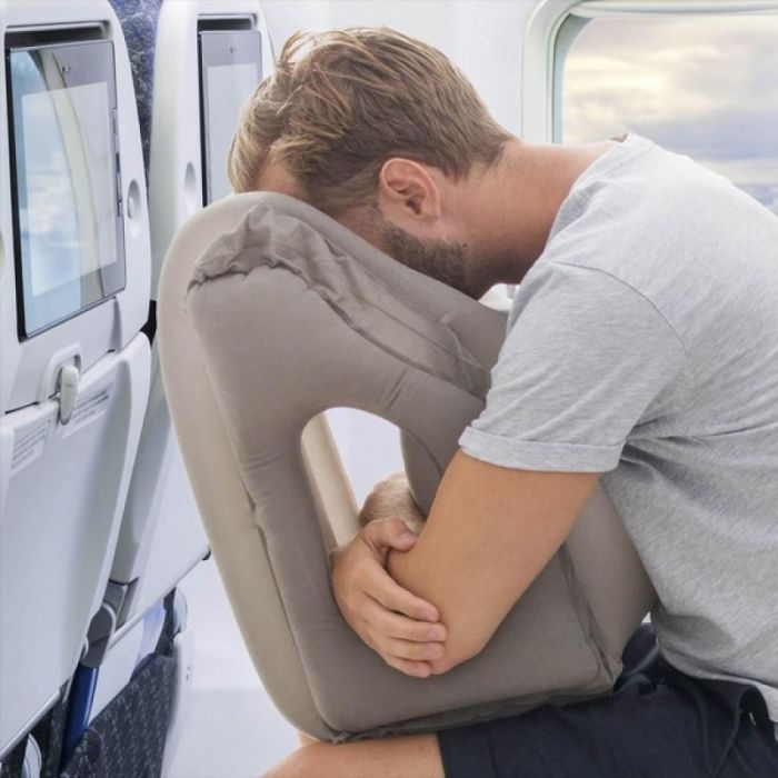 Подушка для подорожей у літак та авто Sleepy Cloud Travel Pillow Gray