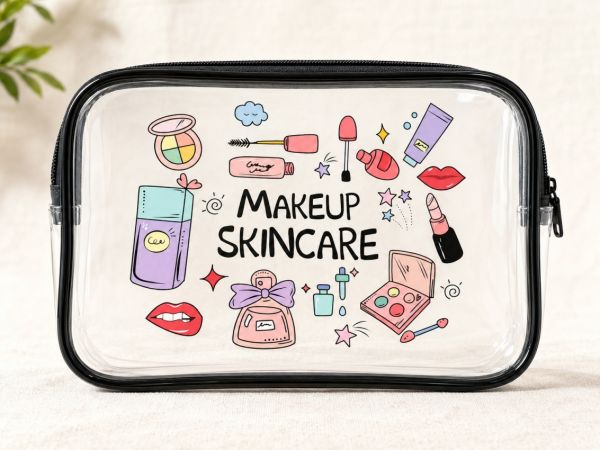Прозора сумка-косметичка travel 20см make up skincare