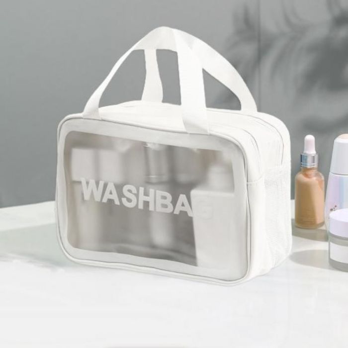 Прозора сумка-косметичка з ручками Washbag White 25см