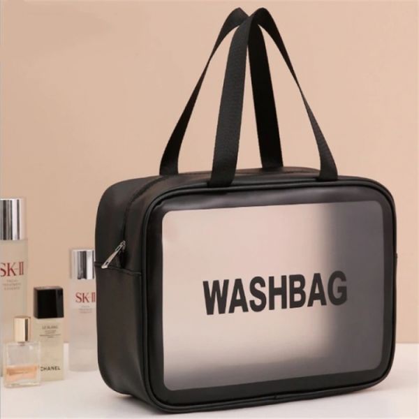 Прозора сумка-косметичка Washbag Medium Black 26см