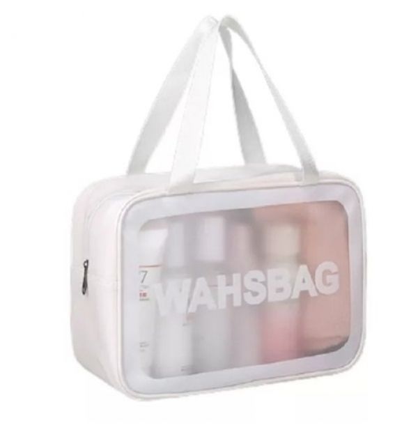 Прозора сумка-косметичка Washbag Medium White 26см