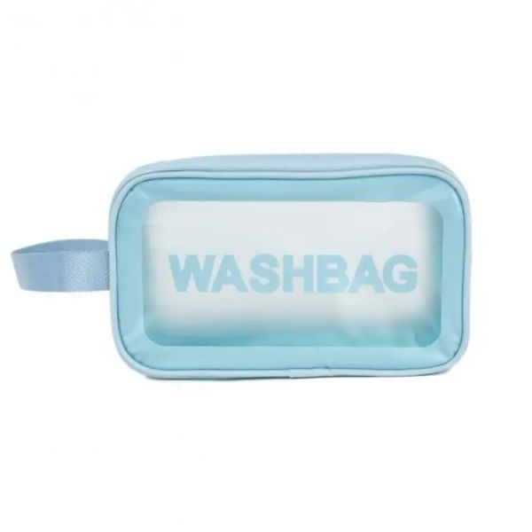 Прозора сумка-косметичка Washbag Medium Blue 26см
