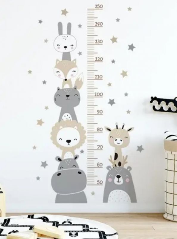 Ростомір дитячий на стіну Веселі тварини, наклейка 250 см