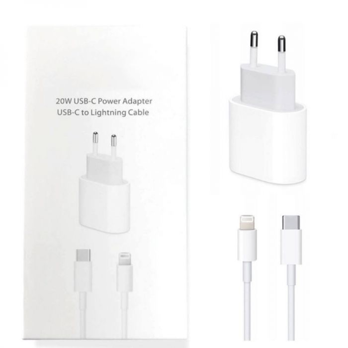 Зарядний пристрій USB-C блок живлення 20W з кабелем Lightning Type-C