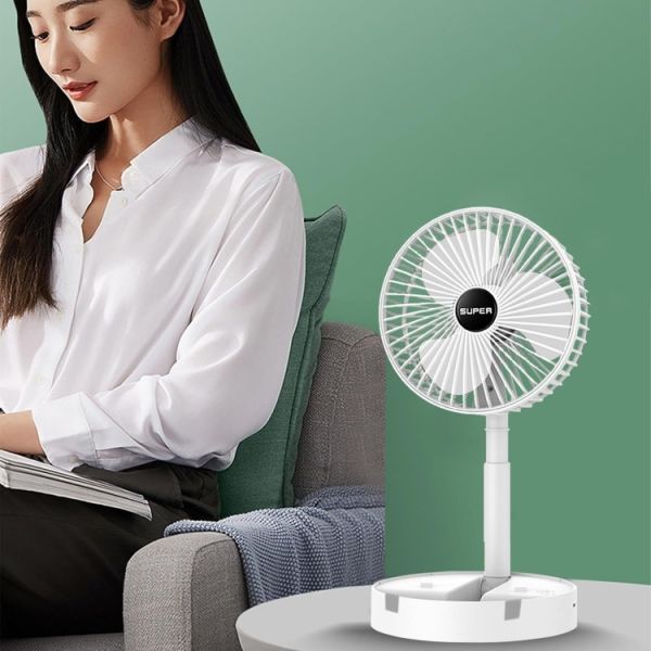 Складаний вентилятор аккумуляторний на ніжці Telescopic Folding Fan з USB зарядкою
