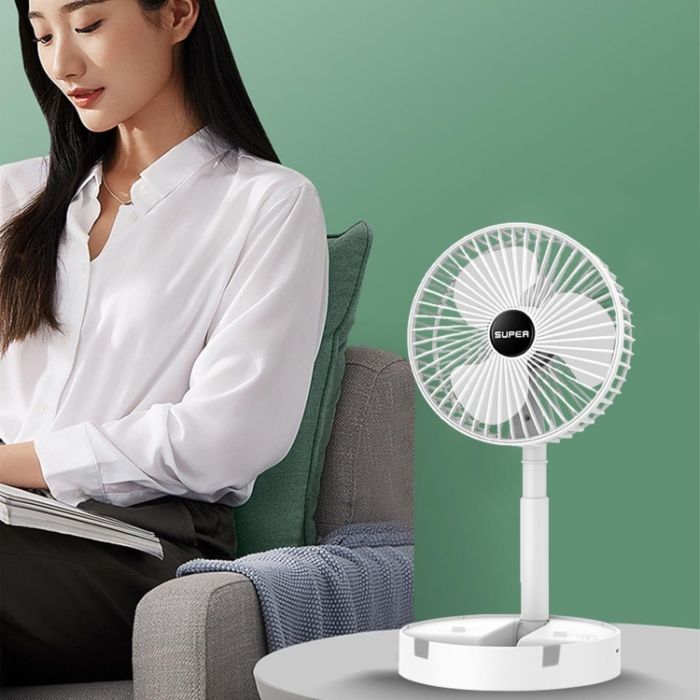Складаний вентилятор аккумуляторний на ніжці Telescopic Folding Fan з USB зарядкою