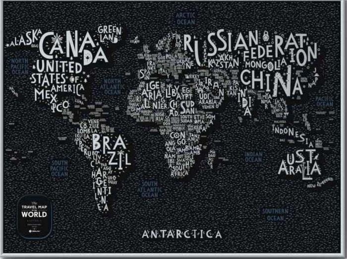 Скретч Карта Світу LETTERS World