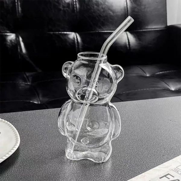 Склянка з трубочкою Ведмедик Minimalism, 320 мл