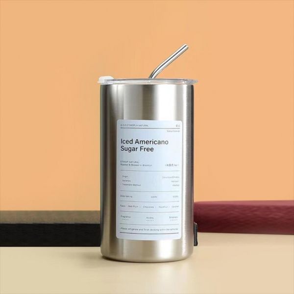 Термостакан Iced Americano 600ml з напувалкою та металічною трубочкою