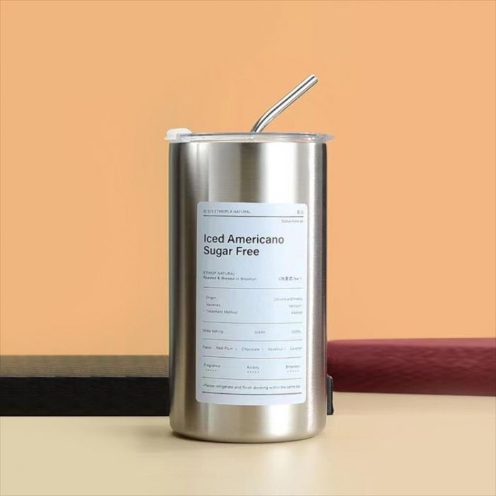 Термостакан Iced Americano 600ml c поилкой и метталической трубочкой