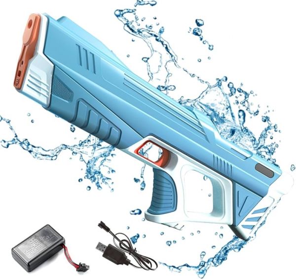 Водний автоматичний пістолет бластер електричний блакитний Water Gun