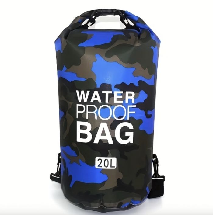 Водонепроникна сумка 20 л камуфляж синій waterproof bag