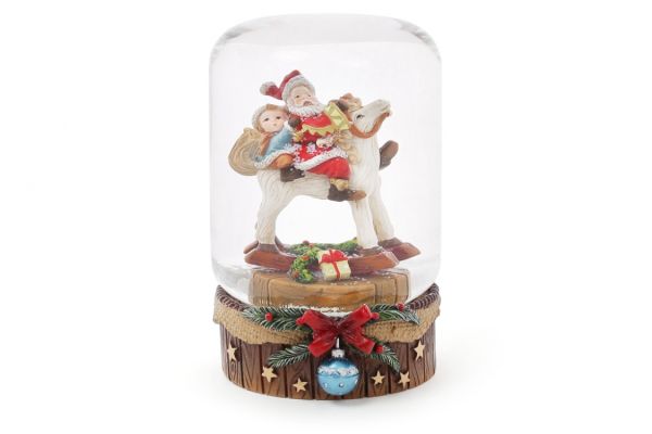 Водяний шар Санта на коні 10,5 см