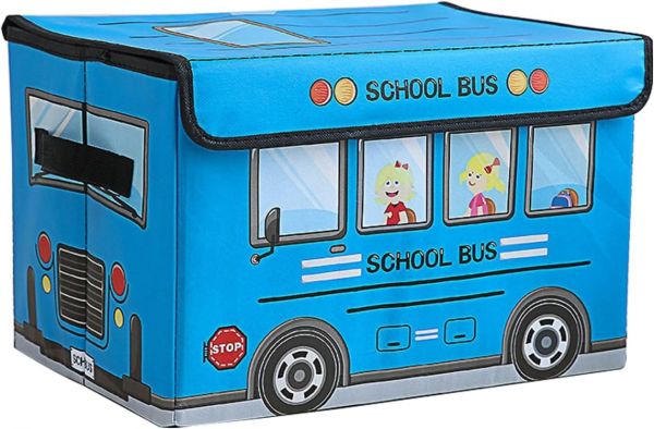 Ящик Пуф короб складний ящик для іграшок Save Box Автобус синій