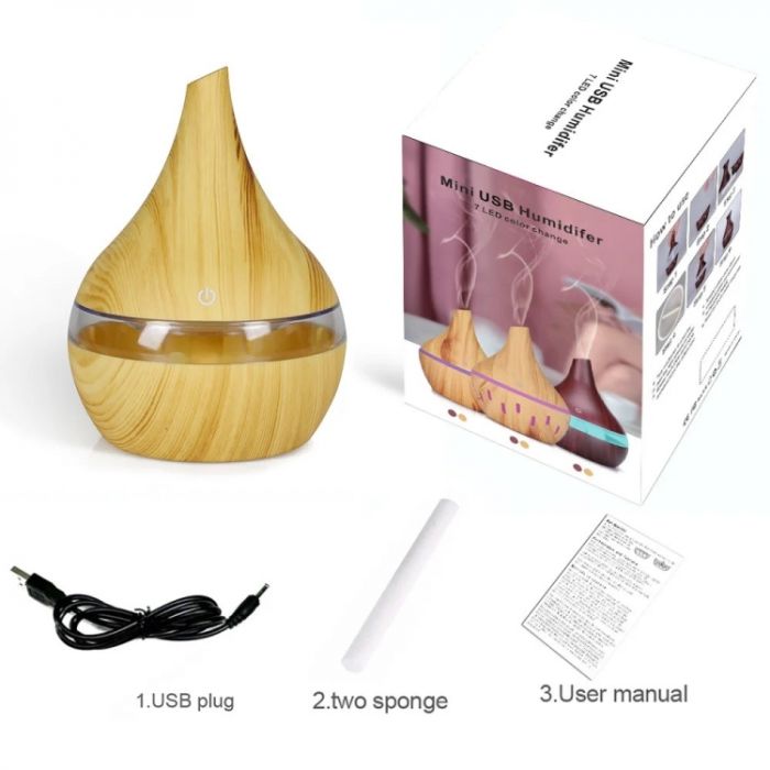 Зволожувач повітря Ultrasonic Aroma Humidifier (світле дерево)