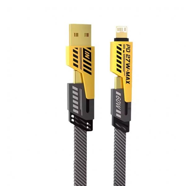 Зарядний кабель 4 в 1 PD 65W для швидкого заряджання USB Lightning Type-C